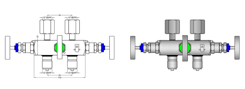 Pipe Gauge 90° Syphon Main View